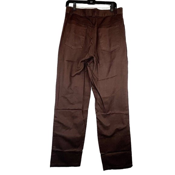 Woman Within Natural Fit 5 Pocket Western Classic Academia Brown Denim Pants 12T - Picture 2 of 9
